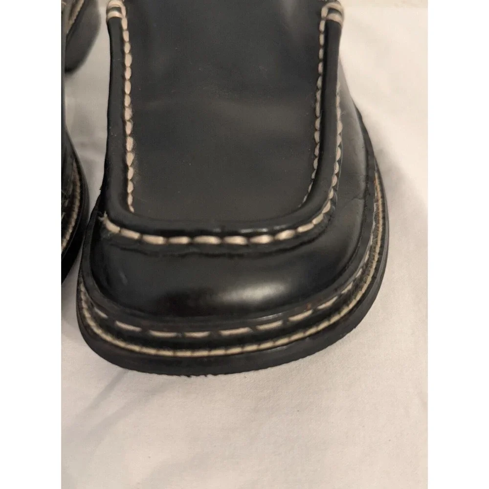 Frye Black Leather‎ Moc Rub Sole Classic Loafer Womein Size 8.5